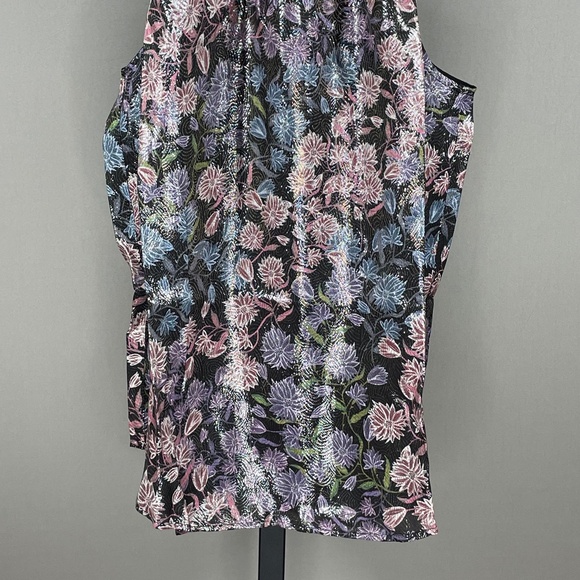 NEW J Crew Collection Shirt Womens Small pink purple black silk floral blouse - Picture 3 of 10